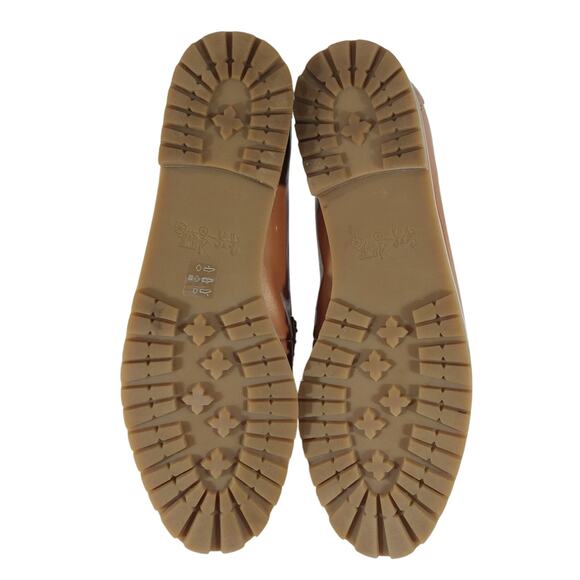 COACH! CHIC COPPERY BEIGE PATENT LEATHER RUBBER TREAD PENNY LOAFERS! SZ 8.5M - Picture 9 of 13